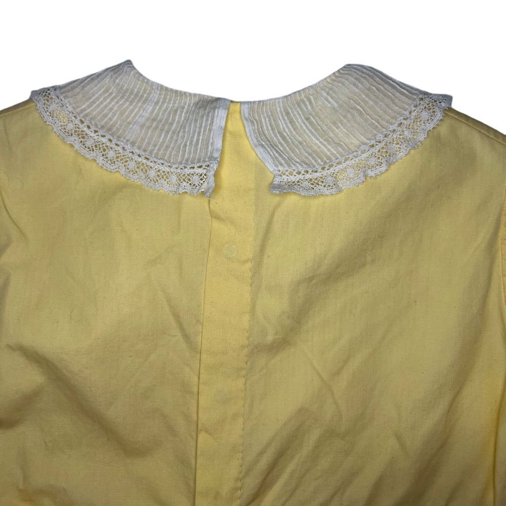 Miss L. Brogan Inc. New York Vintage Yellow Lace Cotton Romper Pearl Button Snap - Picture 8 of 15